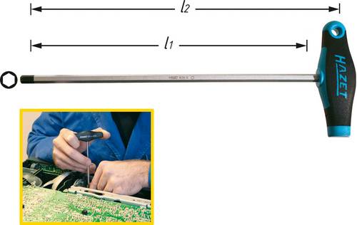 Hazet Werkstatt Innen-Sechskantschraubendreher Schlüsselweite (metrisch): 8mm Klingenlänge: 200mm