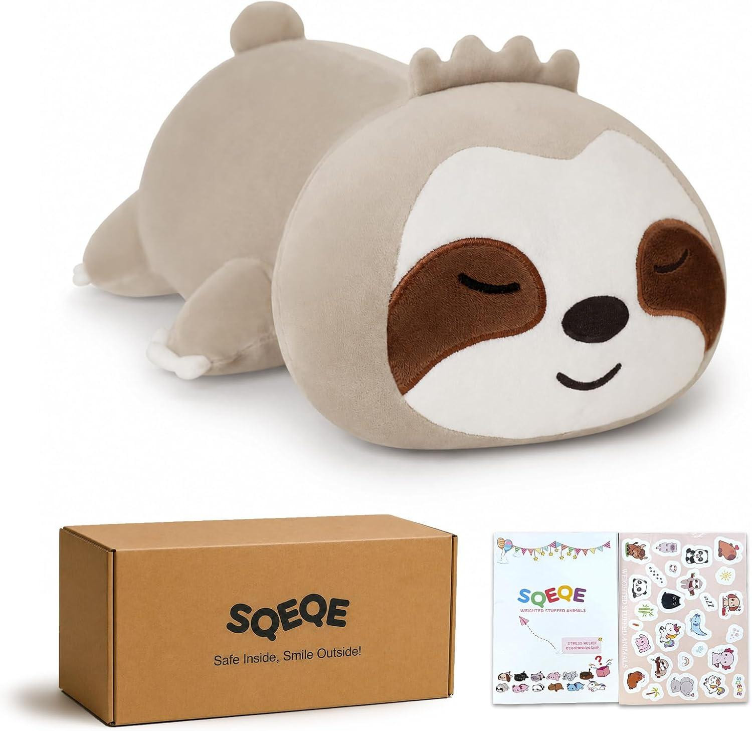 Merkloze gewogen knuffel sloth, 35 cm, 0,7 kg, bruin, zacht pluche