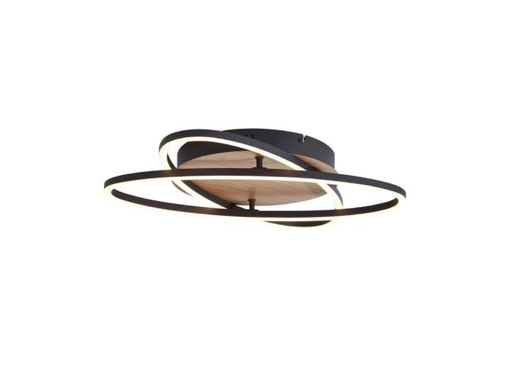 Plafonnier noir bois noyer led variable