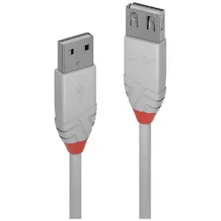 LINDY USB-Kabel USB 2.0 USB-A Stecker, USB-A Buchse 2.00 m Grau  36713