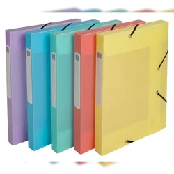 Exacompta 59170E 8x Archivbox Exabox A4 PP, Rückenbreite 25mm, Chromaline Pastell - Farben sortiert