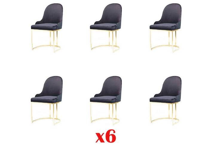 Xlmoebel Sitzgruppe Stuhlset mit gepolsterten Sitzen und Rückenlehnen aus Holz, (Stuhlset, 6-tlg., 6x Stühle), Hergestellt in Europa