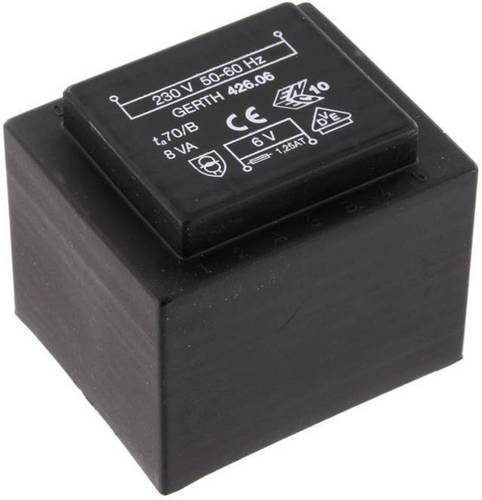 Gerth PTF421801 Printtransformator 1 x 230V 1 x 18 V/AC 8 VA 444mA