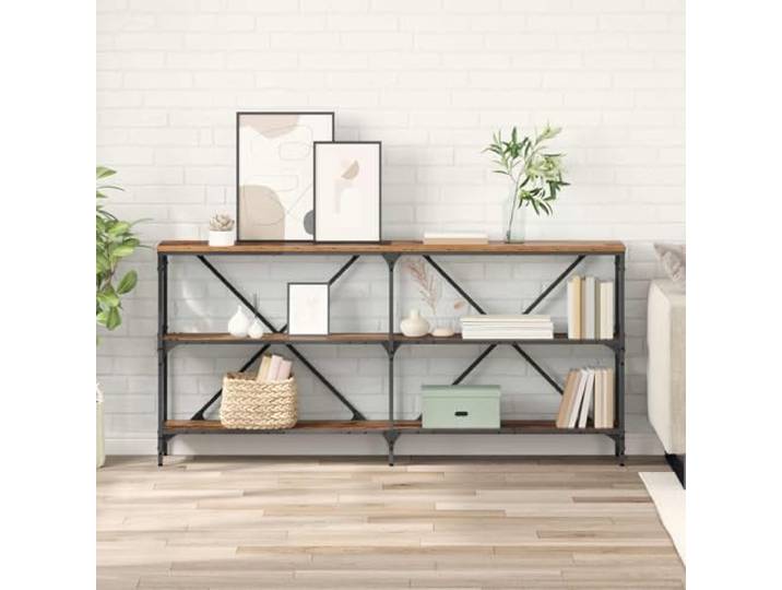 IBUQDDV Konsolentisch Altholz 160 x 30 x 75 cm Holzwerkstoff Flachregale, pflegeleichte Oberflaeche, vielseitig, modernes Design, langlebig