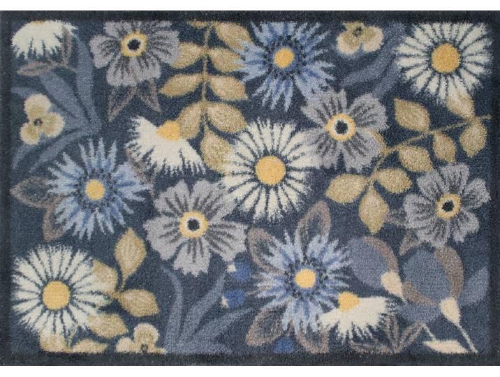 Fußmatte TURTLE MAT Meadow , blau (bunt), B:60cm H:9mm L:85cm, Obermaterial: 85% Baumwolle, 15% Viskose, Teppiche, Fußmatte