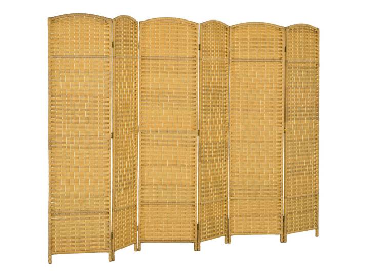 Homcom Paravent Polypropylen, Kiefernholz Naturholz, Naturfarben, Holz, 1.7x180 cm, Sonnen- & Sichtschutz, Sichtschutz Garten