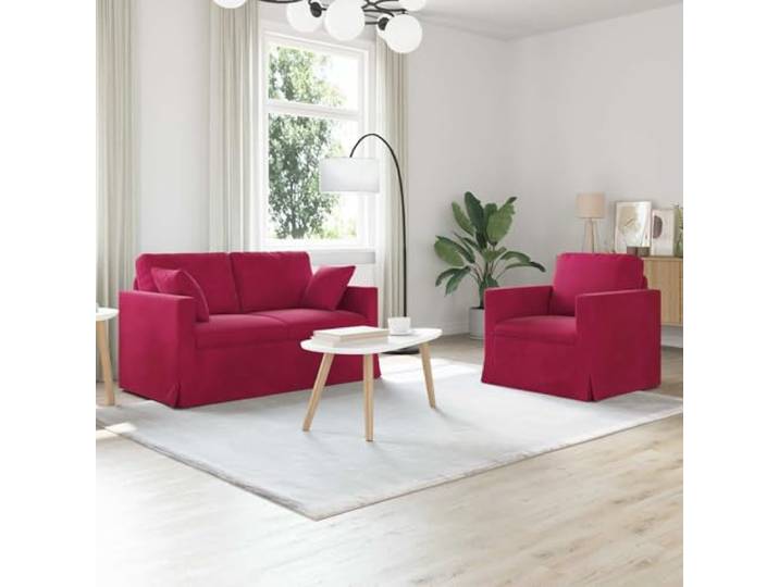 ZQQLVOO Modulares Samtsofa 2er Set Weinrot Stabiler Metallrahmen, Schaumstoffpolster, vielseitig kombinierbar, pflegeleichte Oberfläche