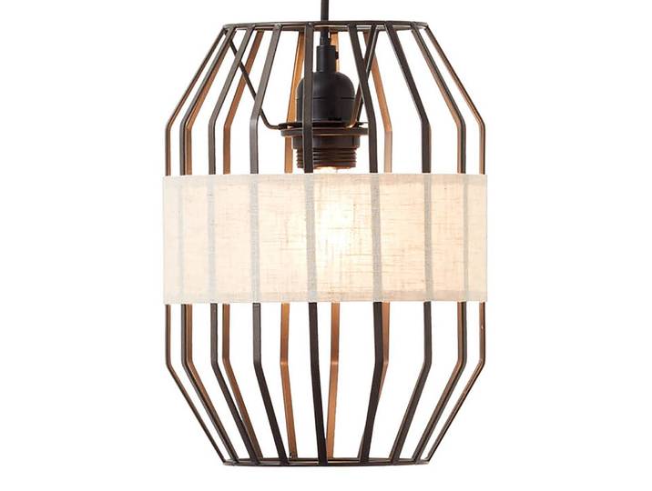 Suspension Slope I Ø 23cm Beige/Noir Lin E27