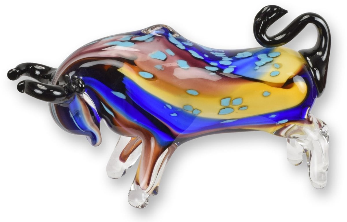 Glaswerk Stier Decoratie 21 x 15 cm