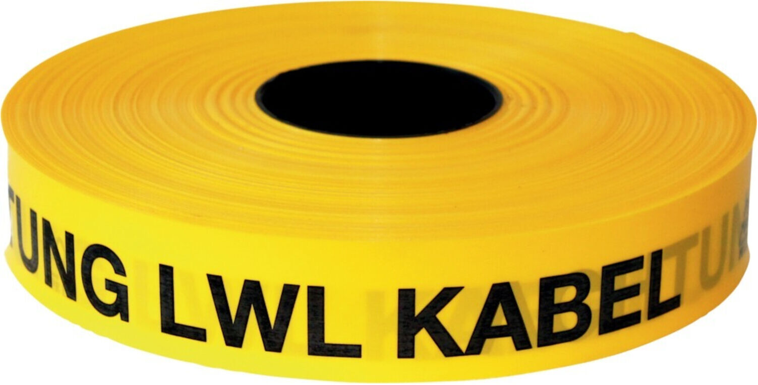 KELMAPLAST Trassen-Warnband 250 m Achtung LWL-Kabel gelb (1001500400250010100227200)