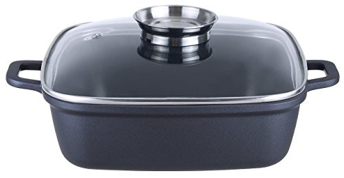 KOPF Braadpan met deksel Santorin, 3,8 liter, zwart, geschikt voor inductie