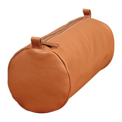Clairefontaine 8x Age Bag, großes Schlampermäppchen aus Leder, rund 22xØ8 cm - Tabak 77032C