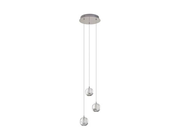 Lucande LED Esstisch Pendelleuchte Glas chrom, Hängelampe Wohnzimmer LED-Hängeleuchte Esszimmer 15W LED, Schlafzimmer, Esszimmerlampe, Pendellampe.