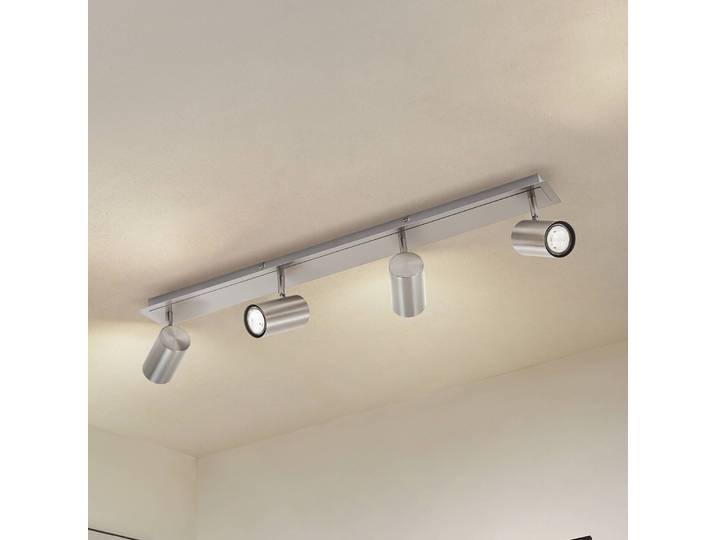 Lindby Deckenstrahler Joffrey, 80 cm, nickel, 4-flg., GU10 Joffrey Lindby, dimmbar, alu / grau / zink, für Wohn- / Esszimmer, Metall, Modern
