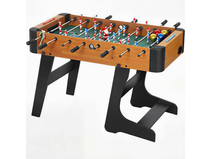 ComfortXL Tischfusball De-18855 22 Spieler, 2 Bälle, 8 Stangen Braun, 107.5x118 cm, Freizeit & Co, Sport & Fitness