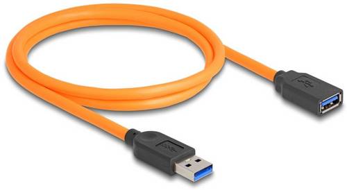 Delock USB-Kabel USB-A Stecker, USB-A Stecker 1.00m Schwarz 87963