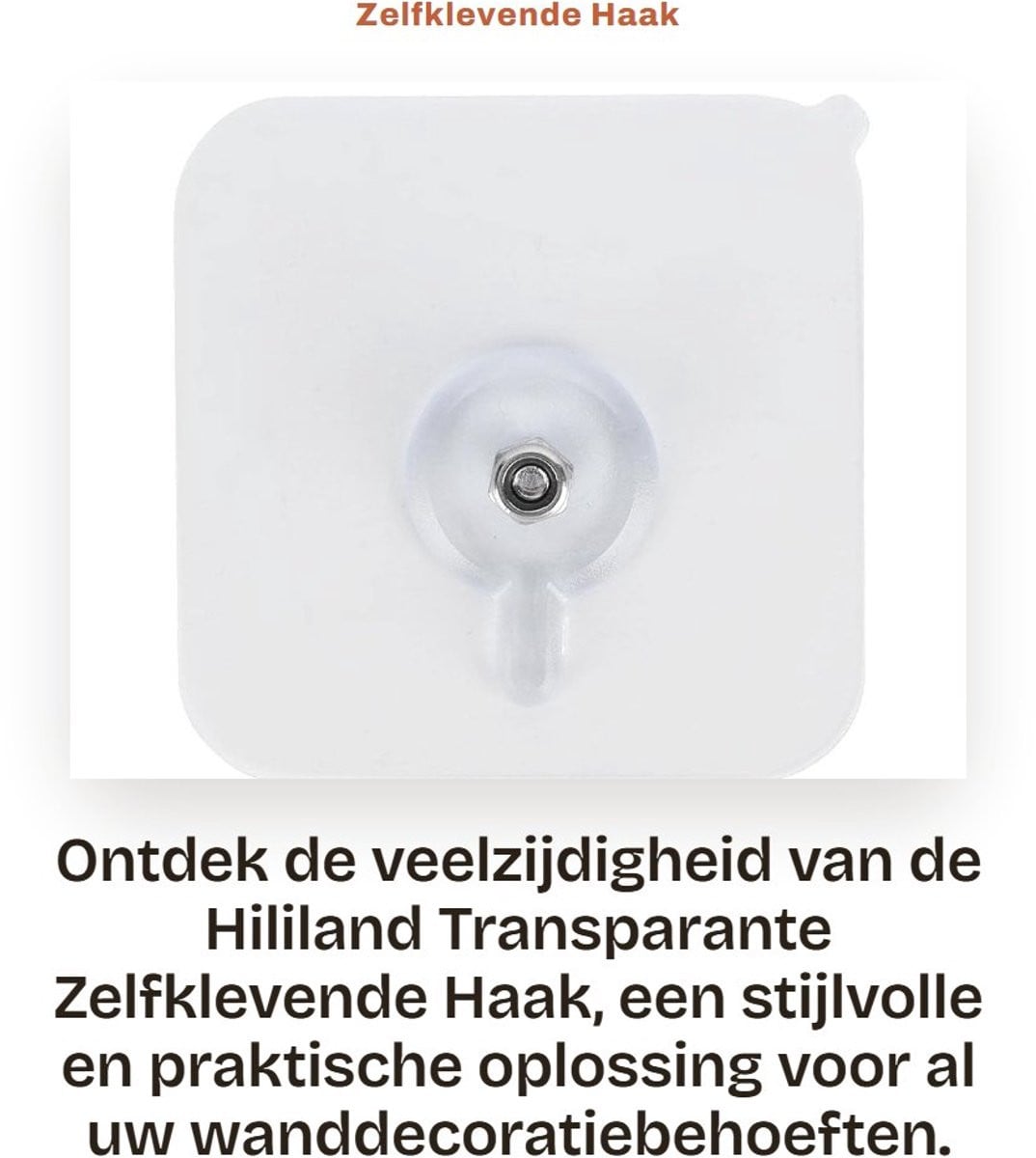 Dailygoods Zelfklevende Wandhaak - Transparant - Draagvermogen 5kg