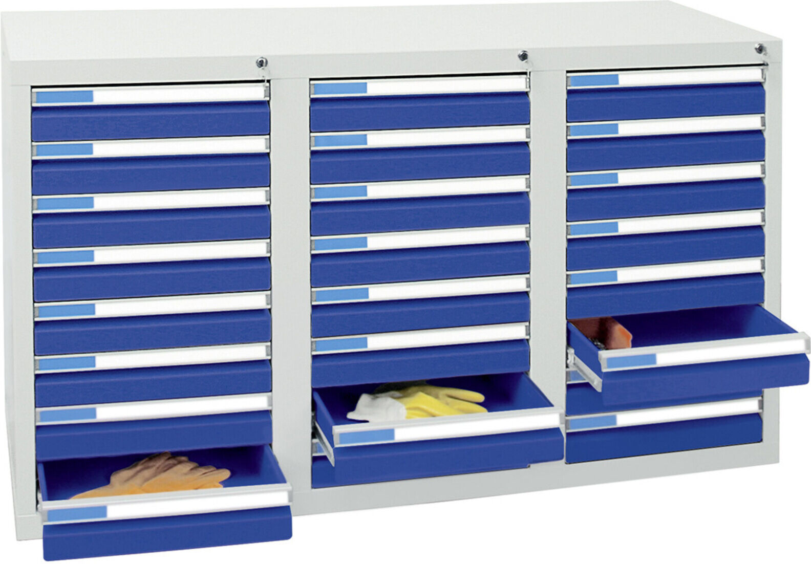 Stumpf Schubladenschrank Serie ESTA, 24 Schubladen enzianblau (24x100mm) ; Stumpf Metall (7603174)