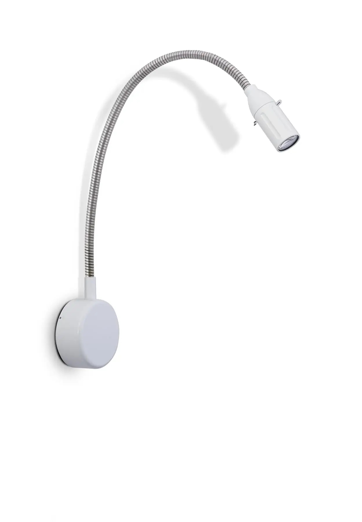 Less´n´more ZEUS LED-Wandleuchte, Kopf Weiß, 45 cm Flexwelle Aluminium, Casambi Z-BWL2-C-KW-FA 4251908546084