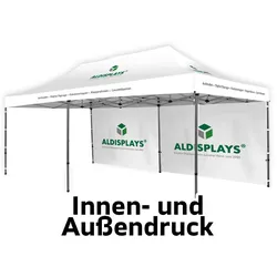 Aluminium Promotionzelt bedruckte Seitenwand 6m