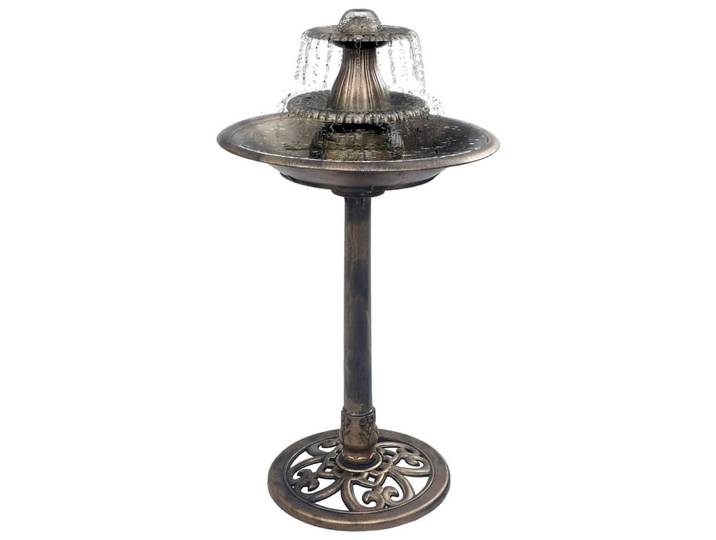 vidaXL Vogelbad Mit Springbrunnen Bronzen 50/91 Cm Kunststoff, Bronzefarben, 50x91x50 cm, Dekoration, Gartendeko