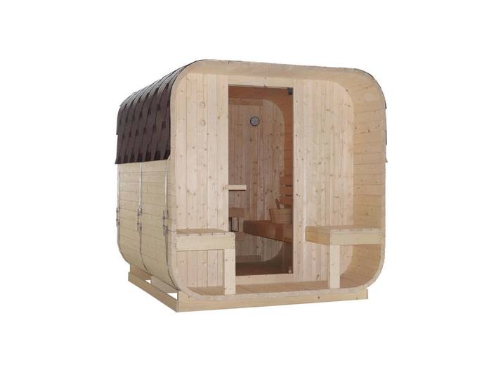 Sauna Göteborg, Naturfarben, Holz, Glas, Fichte, 220x194x188.2 cm, Freizeit & Co, Wellness & Gesundheit, Sauna