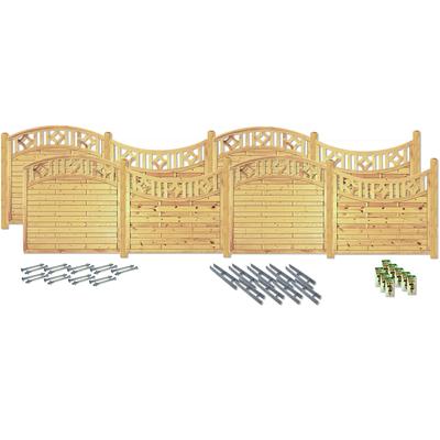 Sichtschutzelement KONIFERA "ABILENE", grün, H:180cm, Massivholz, Stahl, Zaunelemente, aufgelockerte Optik in starkem Rahmen, verschiedene Längen