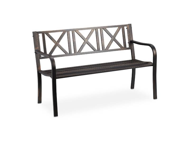Gartenbank Metall Gold-Schwarz