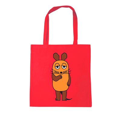Henkeltasche LOGOSHIRT "Baumwolltasche Die Sendung mit der Maus", Damen, Gr. B/H/T: 8,5cm x 38cm x 42cm, rot, Baumwolle, bedruckt, Taschen, mit Sendung mit der Maus-Logo