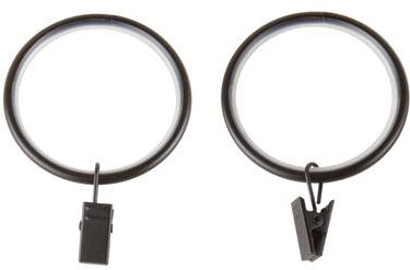 InStyleDesign 1-7/8 inch Noise-Canceling Curtain Rings w/Clip (Set of 10)