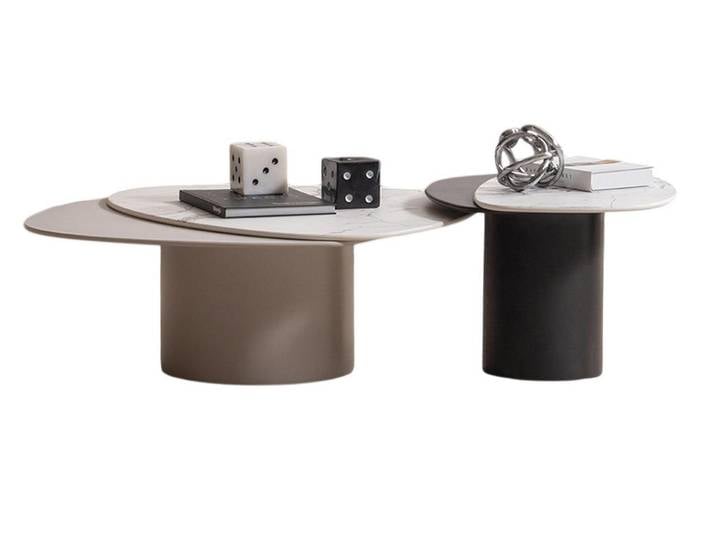 JVmoebel Couchtisch Designer Couchtisch mit Marmorplatte und Beistelltischen