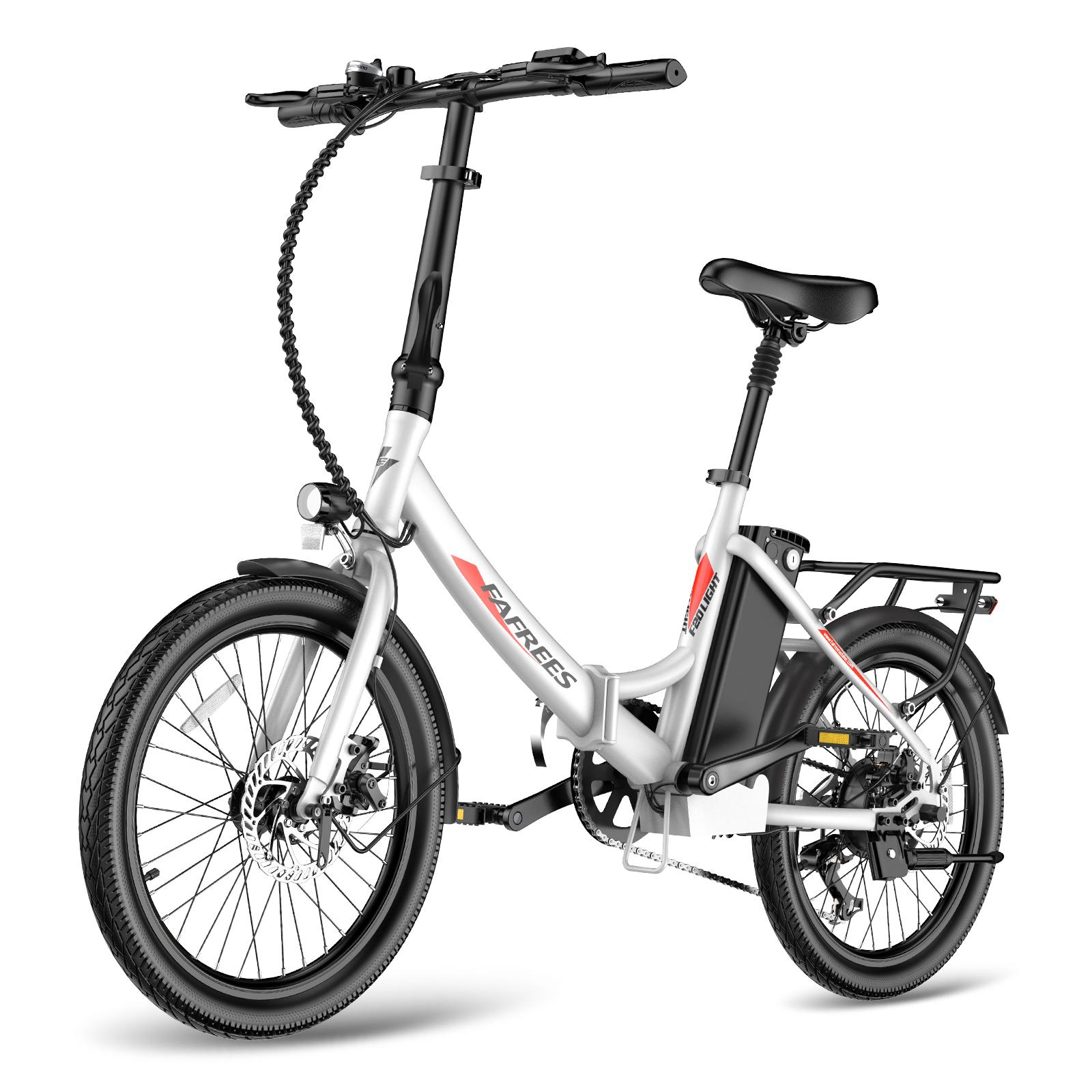 F20 Light Klapp-E-Fahrrad für den Stadtverkehr, 20 Zoll, niedriger Einstieg, 36 V, 250 W, bis 120 kg, weiß