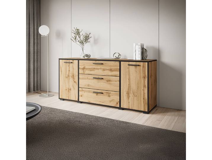 Enfilade 150 x 68 x 40cm Marron/Imitation chêne wotan