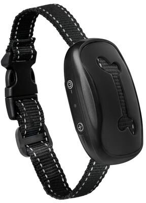 Inspired Finds QuietGuard Rechargeable Ultrasonic Anti Bark Training Collar bone Black