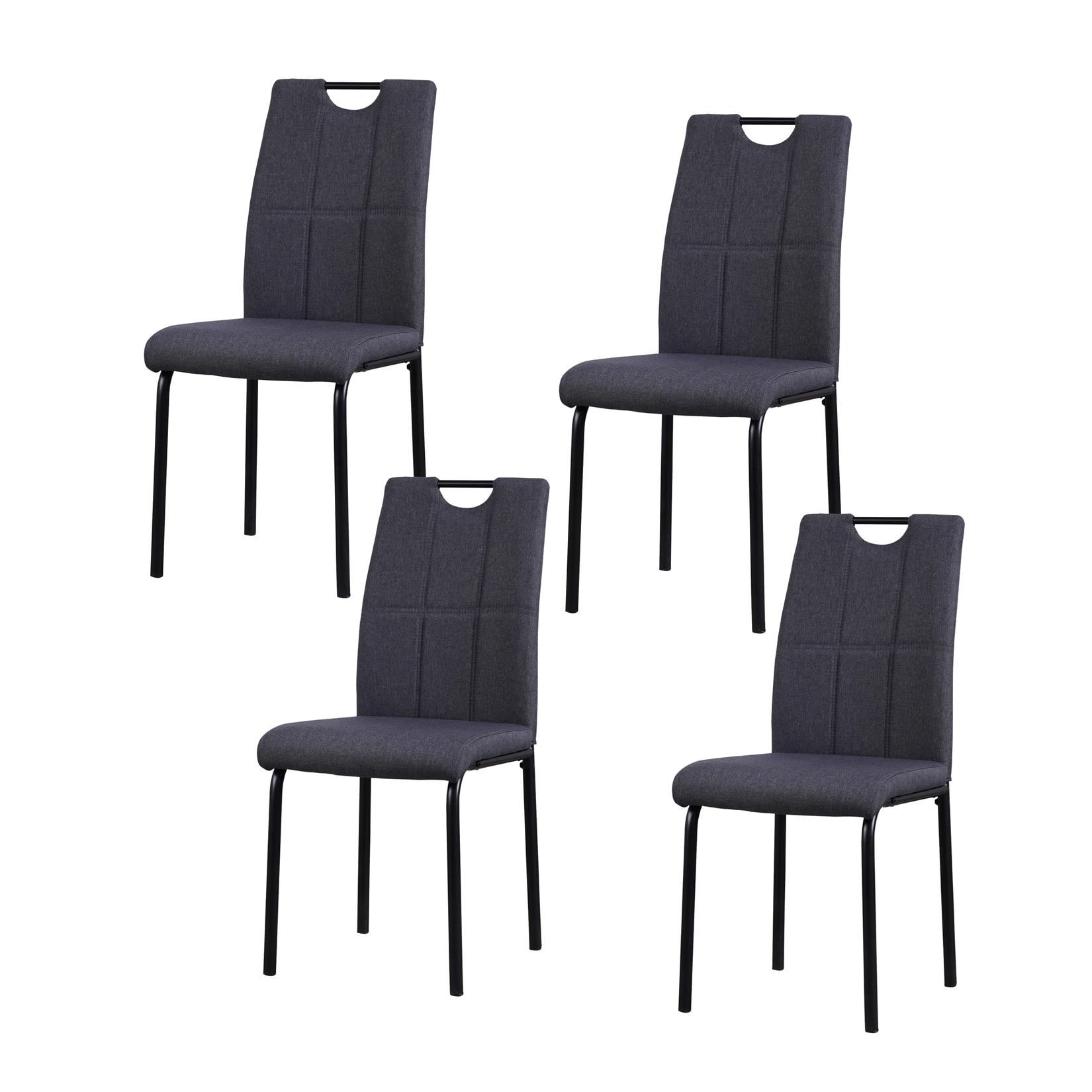 HTI-Living Esszimmerstuhl Denton Webstoff Grau 4er-Set