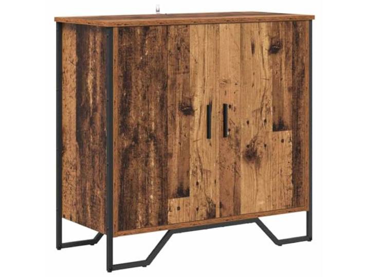 HKTMGDNG Sideboard 2 Türen, Kommode Holzwerkstoff Altholz 78x35x74,5 cm Schmaler Beistellschrank für Esszimmer und Flur, bietet blickdichten Stauraum für Geschirr oder Haushaltswaren.