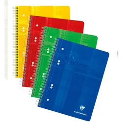 Clairefontaine 5x Collegeblock A5, 6-fach gelocht, 80 Blatt liniert 90g - Sortiert 8576C