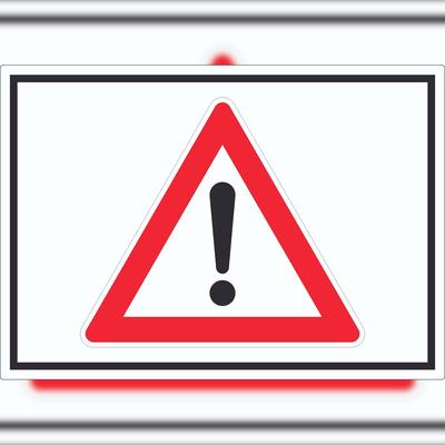 HB-Druck Achtung Symbol Aufkleber A9 (37x52mm)