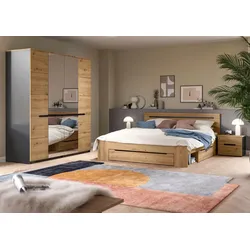 Schlafzimmer CANU 4-teilig Grau, Eiche Artisan