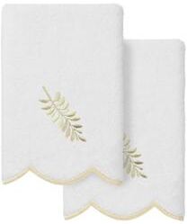 Authentic Hotel and Spa 100% Turkish Cotton FERN TOSS Scallop Embellished Towel Collection.