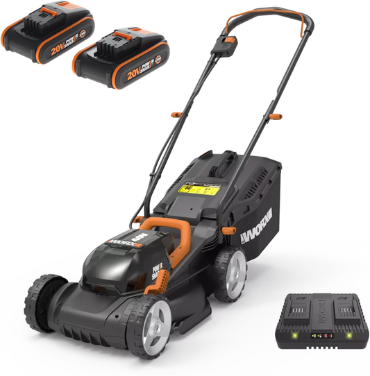 Worx WG779E - Tagliaerba a batteria - 2x20V/2,5Ah - Taglio 34 cm