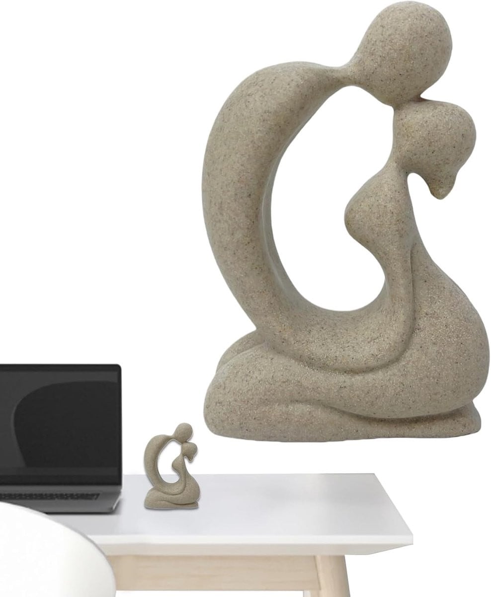 Abstract Beeldje Bruiloftsfiguur Koppel Woondecoratie Artistiek Hars Design Hoogte: 16 cm