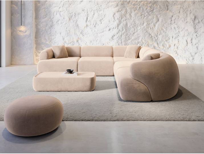 Sofa Dreams Ecksofa Couch Monteluna L-Form in Stoff, Ecksofa, L-Form, Zeitloser Look in L-Form, 2 Zierkissen inklusive