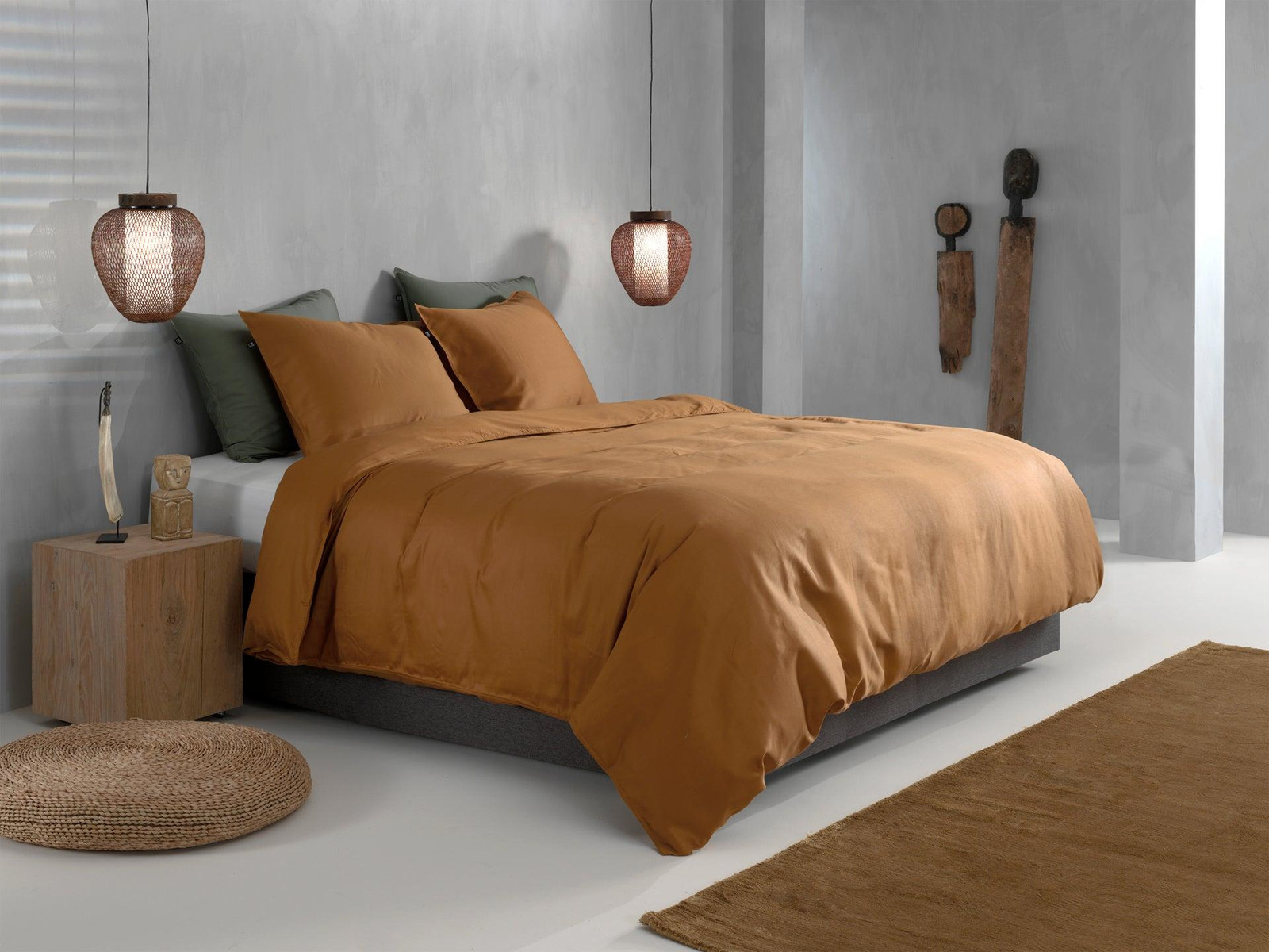 Heckett Living Dekbedovertrek Satinado Cognac Brown 200x220 cm