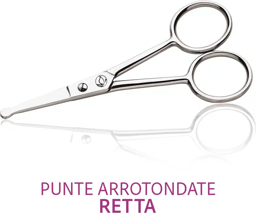 Tuttoperlestetica Forbicina unghie arrotondata peli naso o bambini in acciaio inox per manicure e pedicure Retta