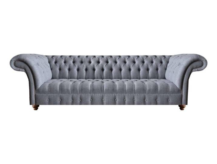 Xlmoebel Chesterfield-Sofa Graues Polsterstoff-Sofa im klassischen Chesterfield-Stil, Sofa, Hergestellt in Europa