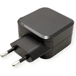 Value USB Charger mit Euro-Stecker, 1 Port (Typ-C PD), 45W (45 W, 1 Port), USB Ladegerät, Schwarz