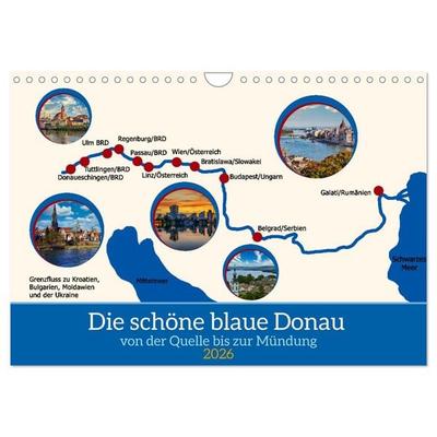 Die schöne blaue Donau (Wandkalender 2026 DIN A4 quer), CALVENDO Monatskalender