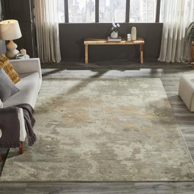 KALATY Toros Grey Abstract Hand Knotted Wool Area Rug