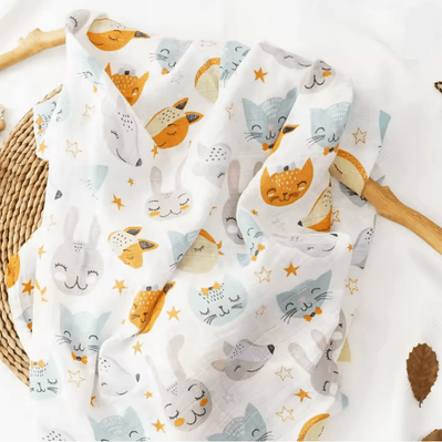 Inspire Essentials Premium Cotton Muslin Swaddle Blanket 120 X 110 Cm Soft Newborn Baby Wrap 6